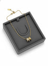 Cz 3 Rings Stack Necklace